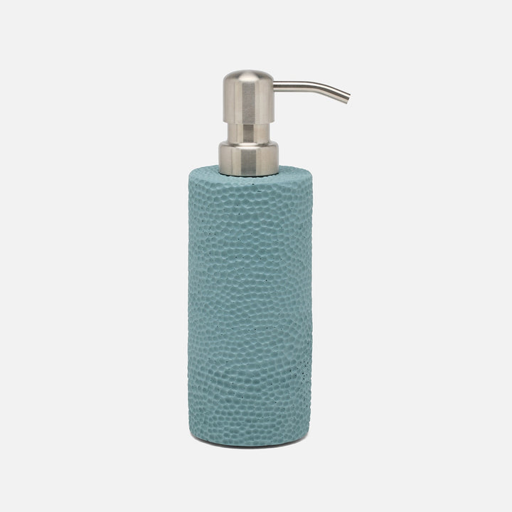 Dover, Teal Blue, Soap Pump, Round, Engraved Resin