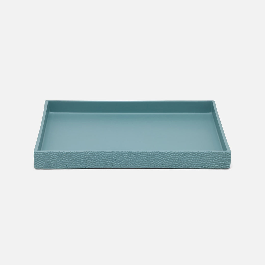 Dover, Teal Blue, Tray, Rectangular Straight, Large, Engraved Resin