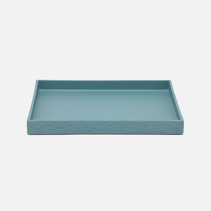 Dover, Teal Blue, Tray, Rectangular Straight, Large, Engraved Resin