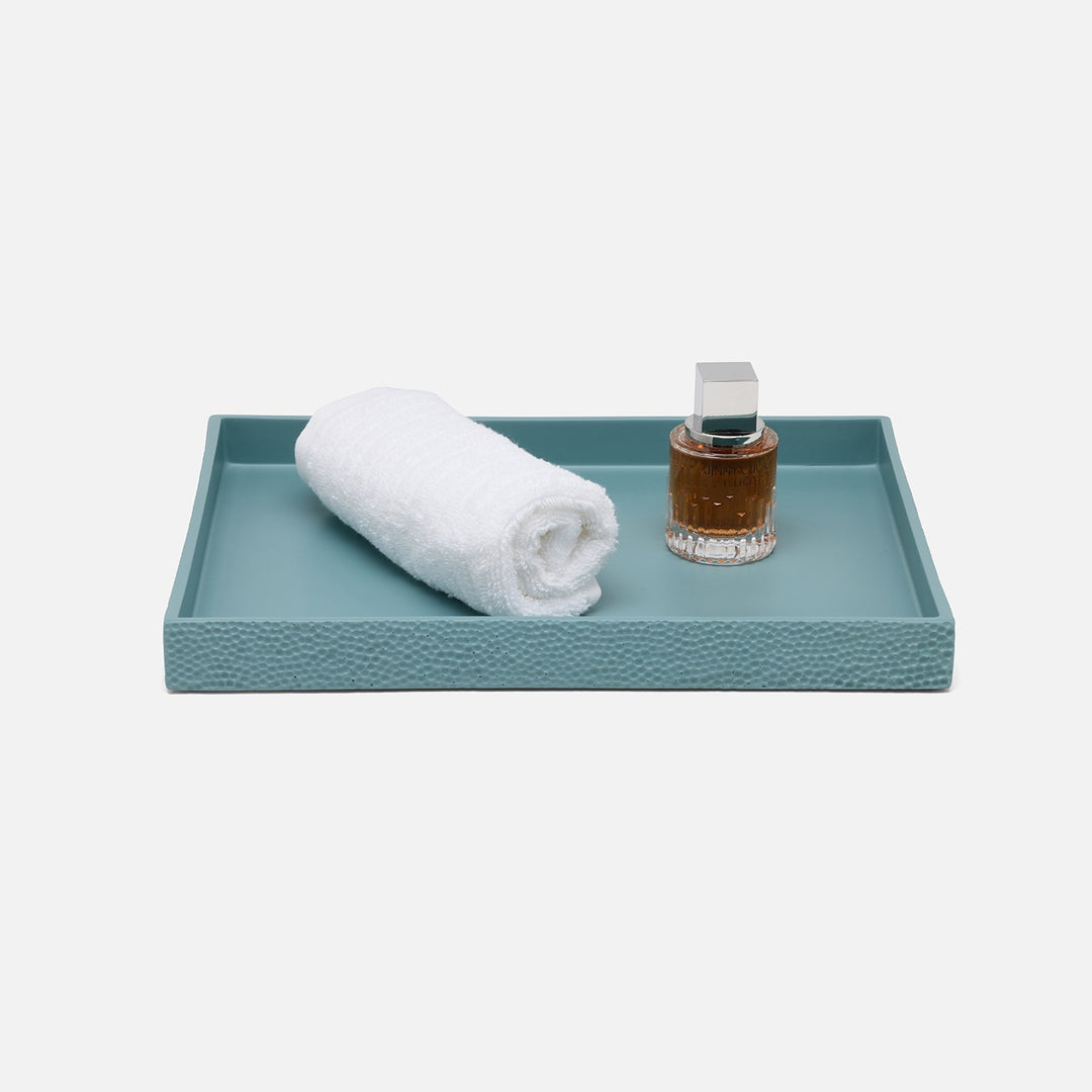 Dover, Teal Blue, Tray, Rectangular Straight, Large, Engraved Resin