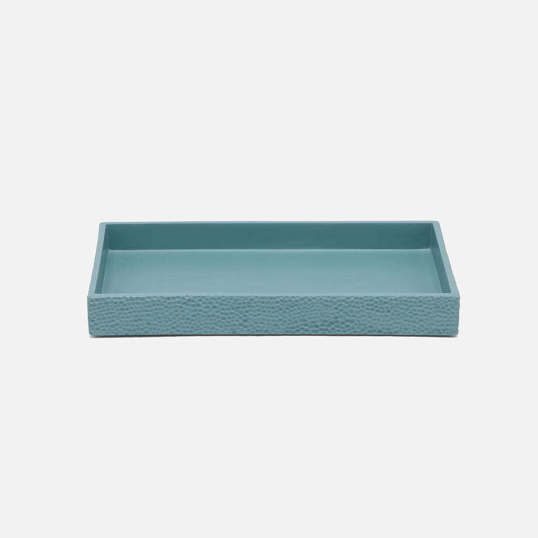 Dover, Teal Blue, Tray, Rectangular Straight, Small, Engraved Resin