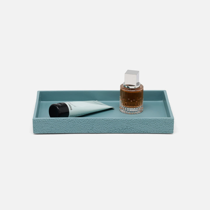 Dover, Teal Blue, Tray, Rectangular Straight, Small, Engraved Resin
