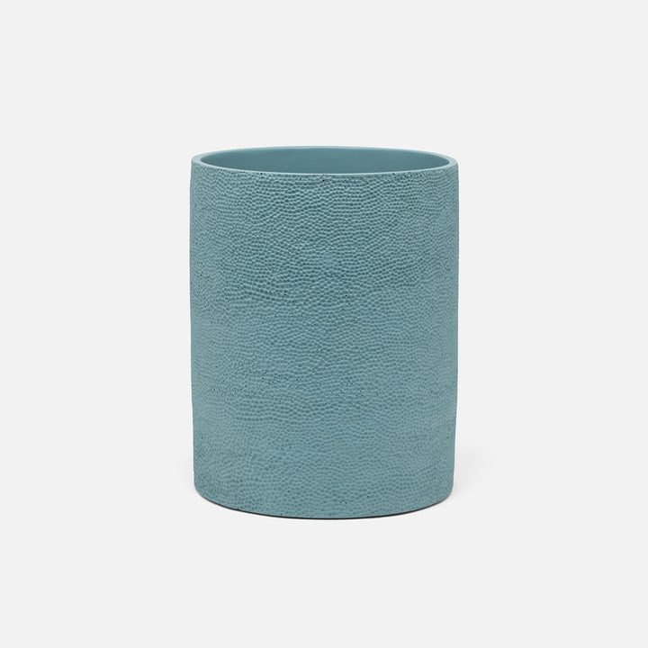 Dover, Teal Blue, Wastebasket, Round, Engraved Resin