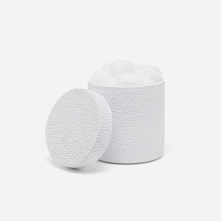 Dover, White, Canister, Round, Engraved Resin
