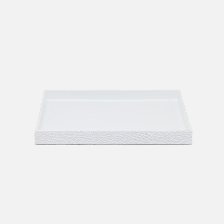 Dover, White, Tray, Rectangular Straight, Large, Engraved Resin