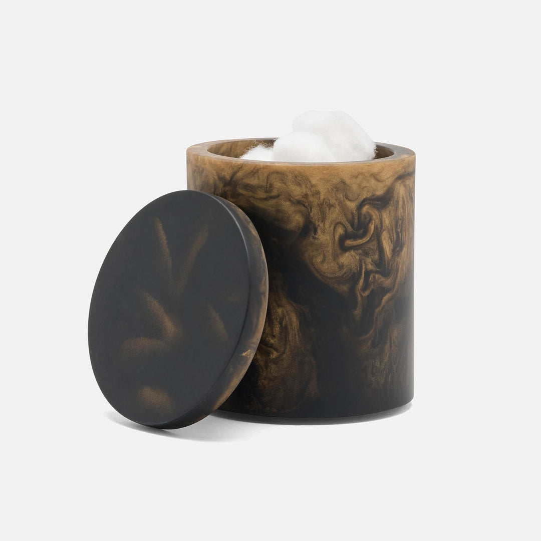 Duluth, Black/Gold Swirled, Canister, Round, Large, Resin