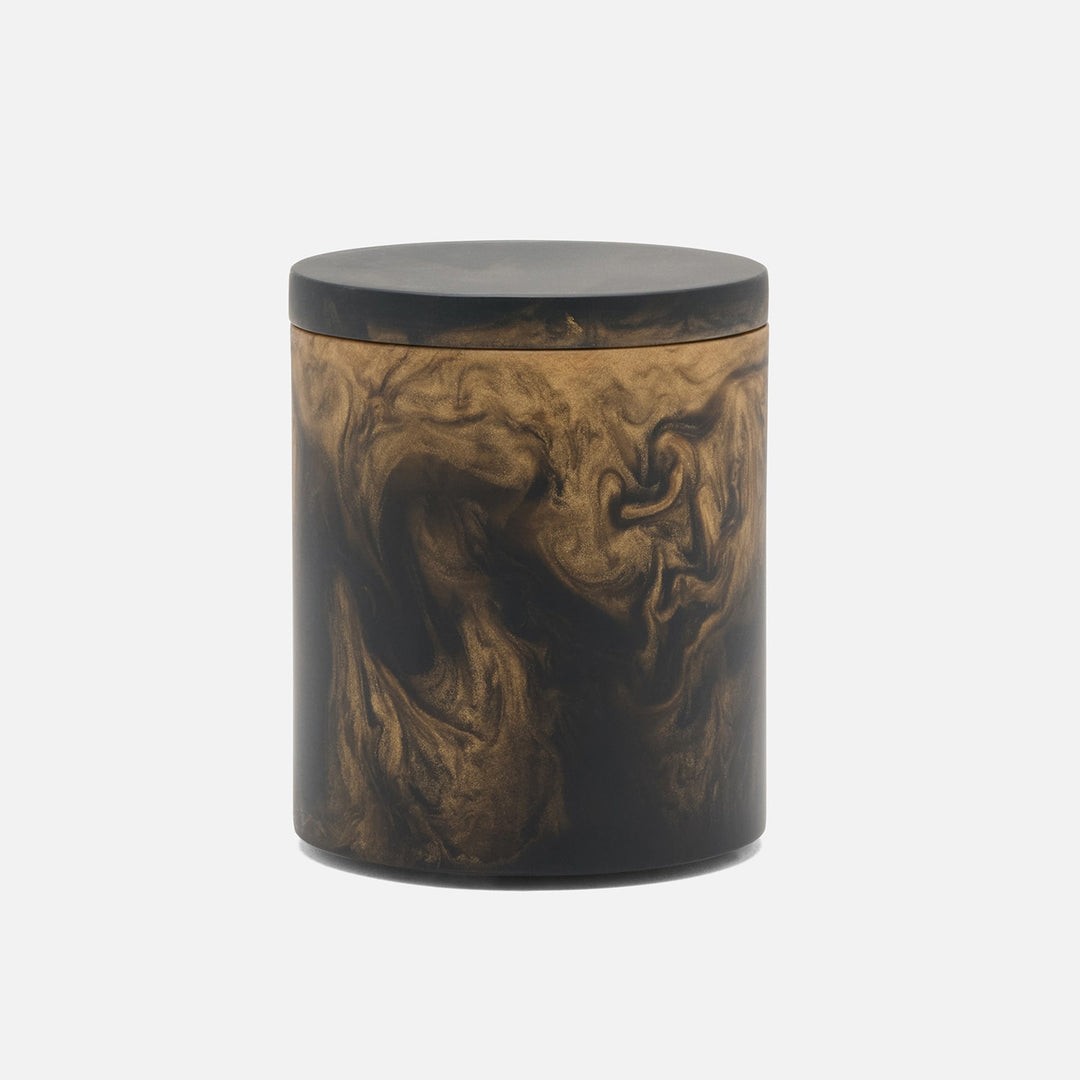 Duluth, Black/Gold Swirled, Canister, Round, Large, Resin