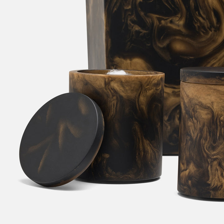 Duluth, Black/Gold Swirled, Canister, Round, Large, Resin