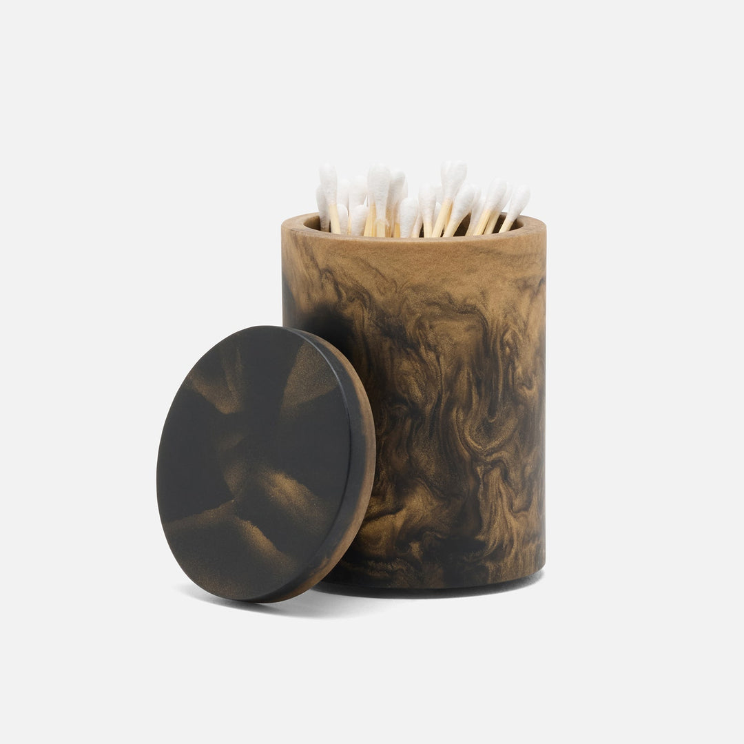 Duluth, Black/Gold Swirled, Canister, Round, Small, Resin