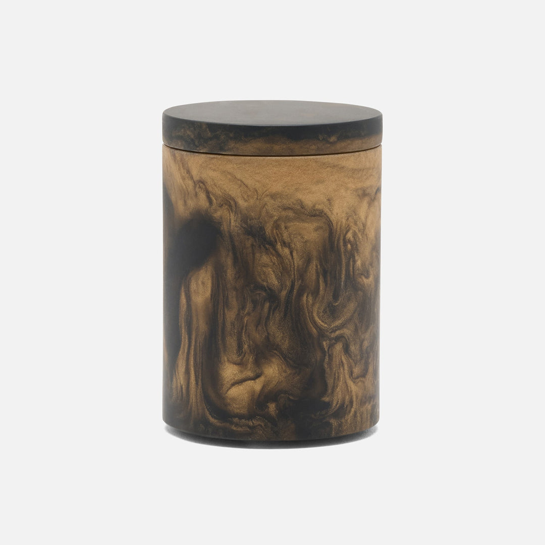Duluth, Black/Gold Swirled, Canister, Round, Small, Resin