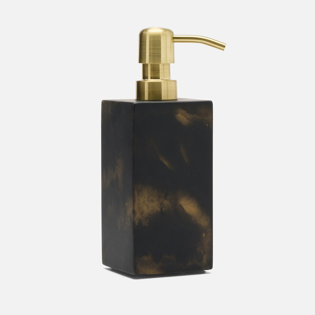 Duluth, Black/Gold Swirled, Soap Pump, Square Straight, Resin