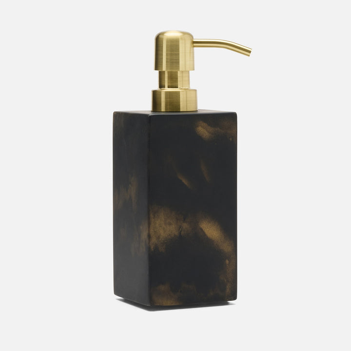 Duluth, Black/Gold Swirled, Soap Pump, Square Straight, Resin