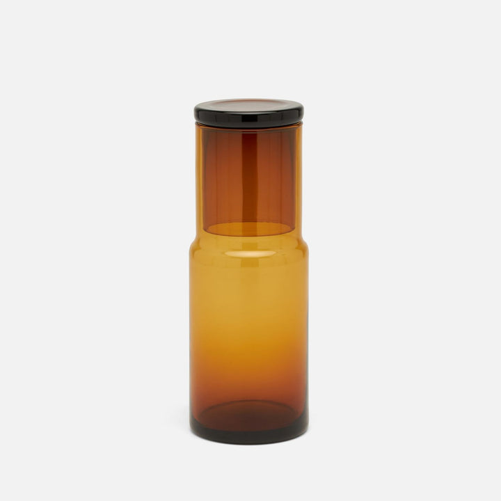 Faro, Amber, Cylinder Carafe, Hand-Blown Glass