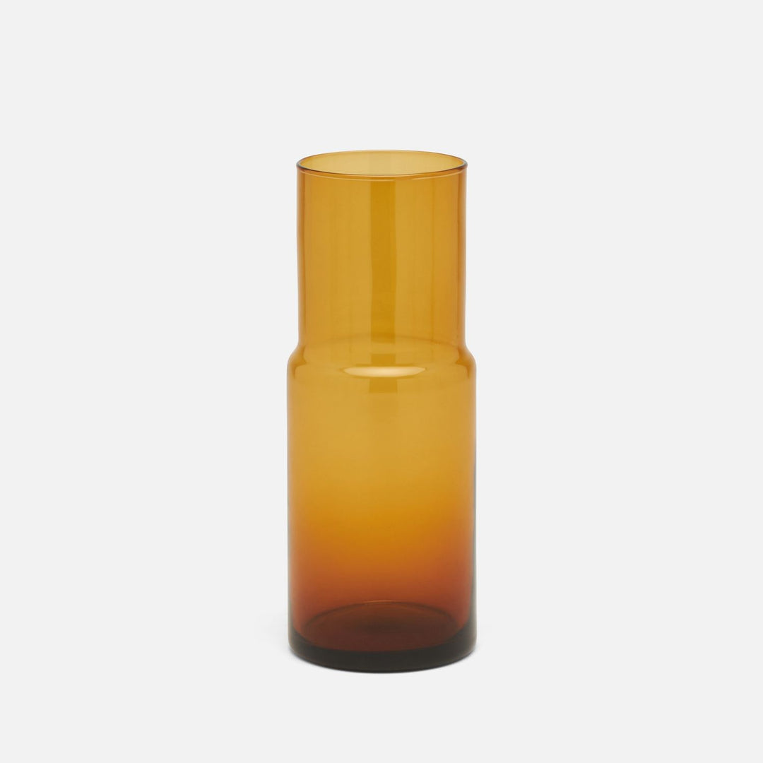 Faro, Amber, Cylinder Carafe, Hand-Blown Glass