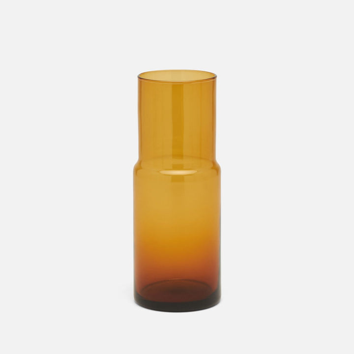 Faro, Amber, Cylinder Carafe, Hand-Blown Glass