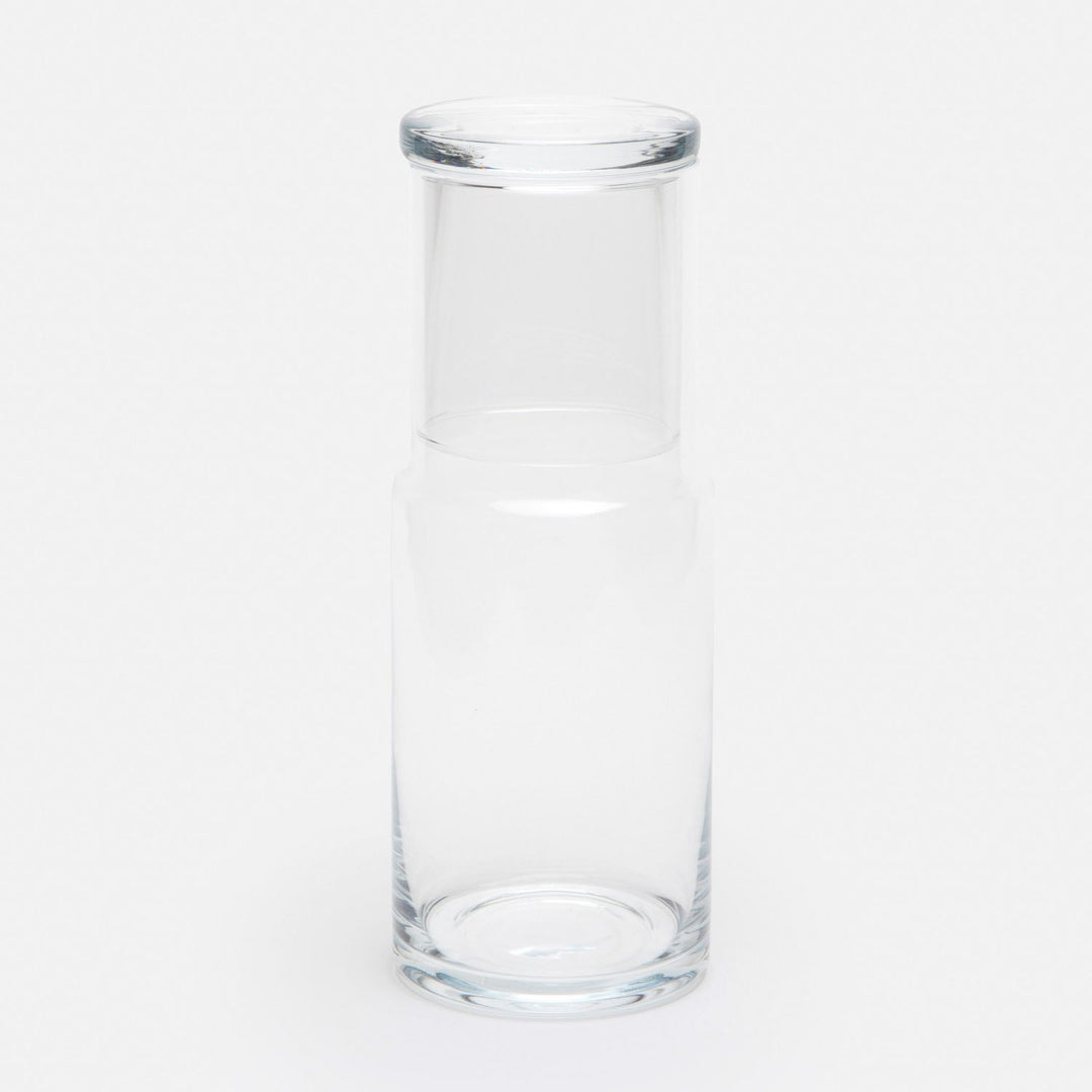 Faro, Cylinder Carafe, Clear, Hand Blown Glass