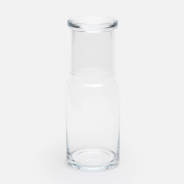 Faro, Cylinder Carafe, Clear, Hand Blown Glass