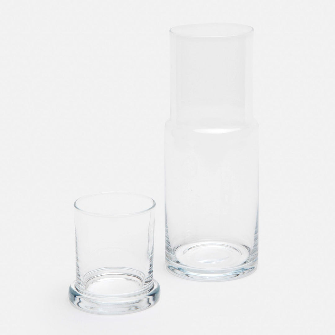 Faro, Cylinder Carafe, Clear, Hand Blown Glass