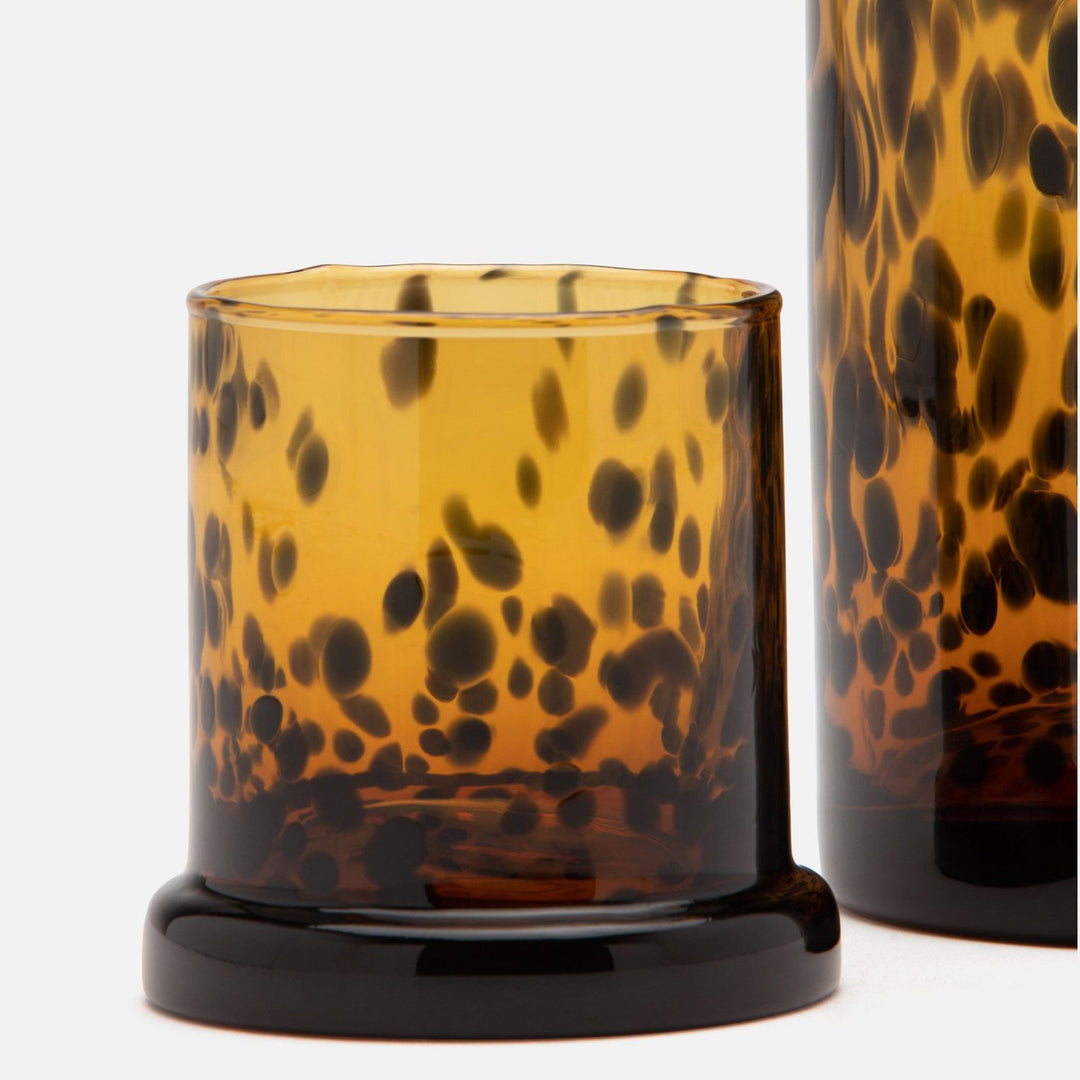 Faro, Cylinder Carafe, Tortoise Shell, Hand Blown Glass