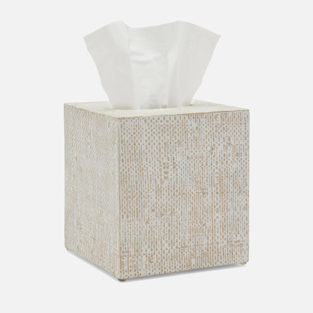 Ghent, Whitewashed, Tissue Box, Square Straight, Bagor Grass