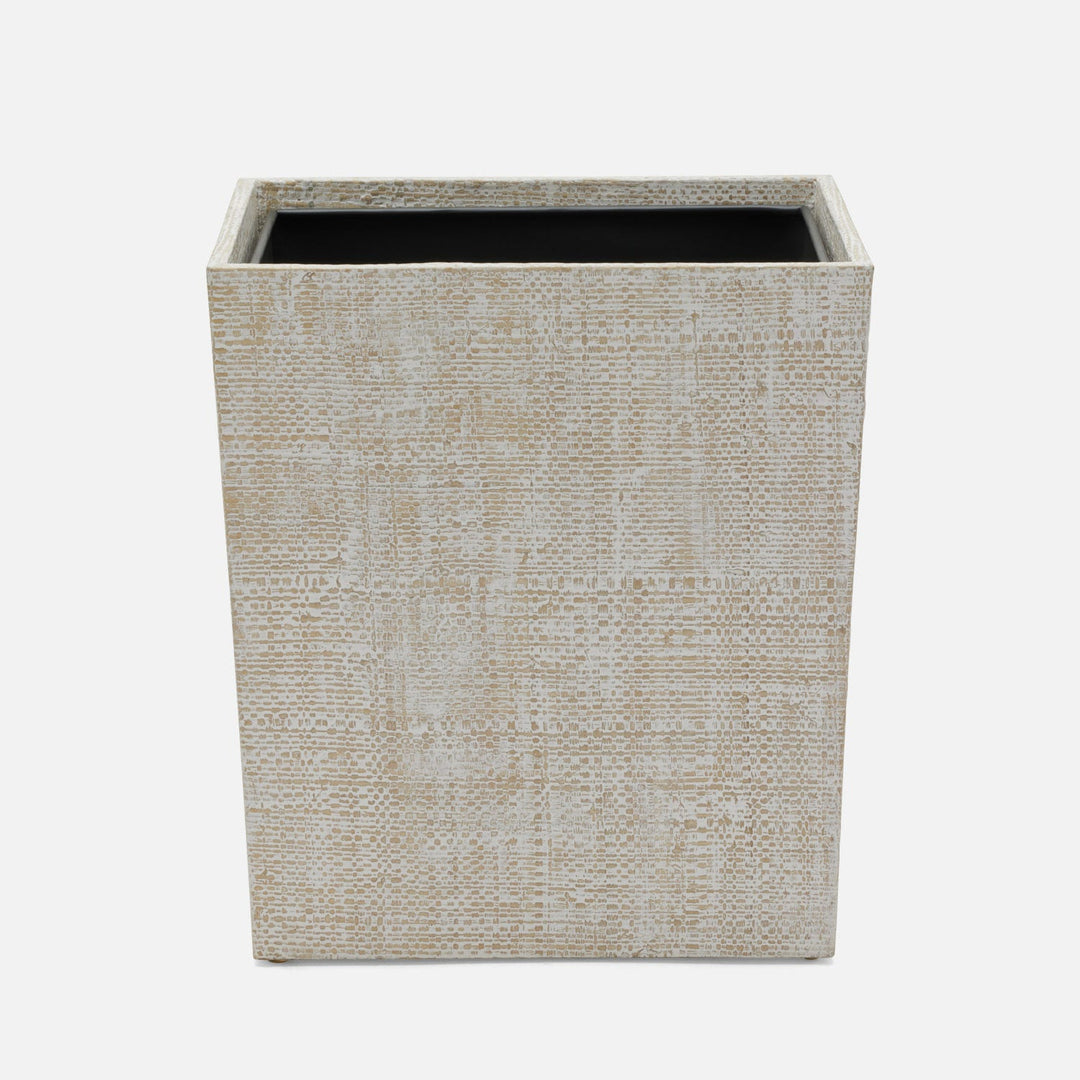 Ghent, Whitewashed, Wastebasket, Rectangular Tapered, Bagor Grass