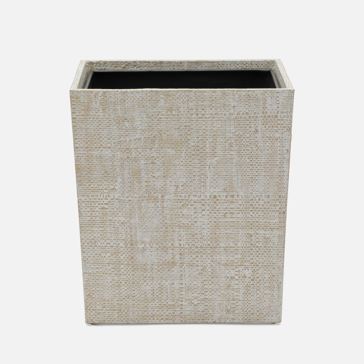 Ghent, Whitewashed, Wastebasket, Rectangular Tapered, Bagor Grass