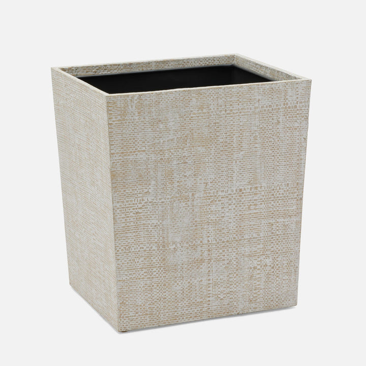 Ghent, Whitewashed, Wastebasket, Rectangular Tapered, Bagor Grass