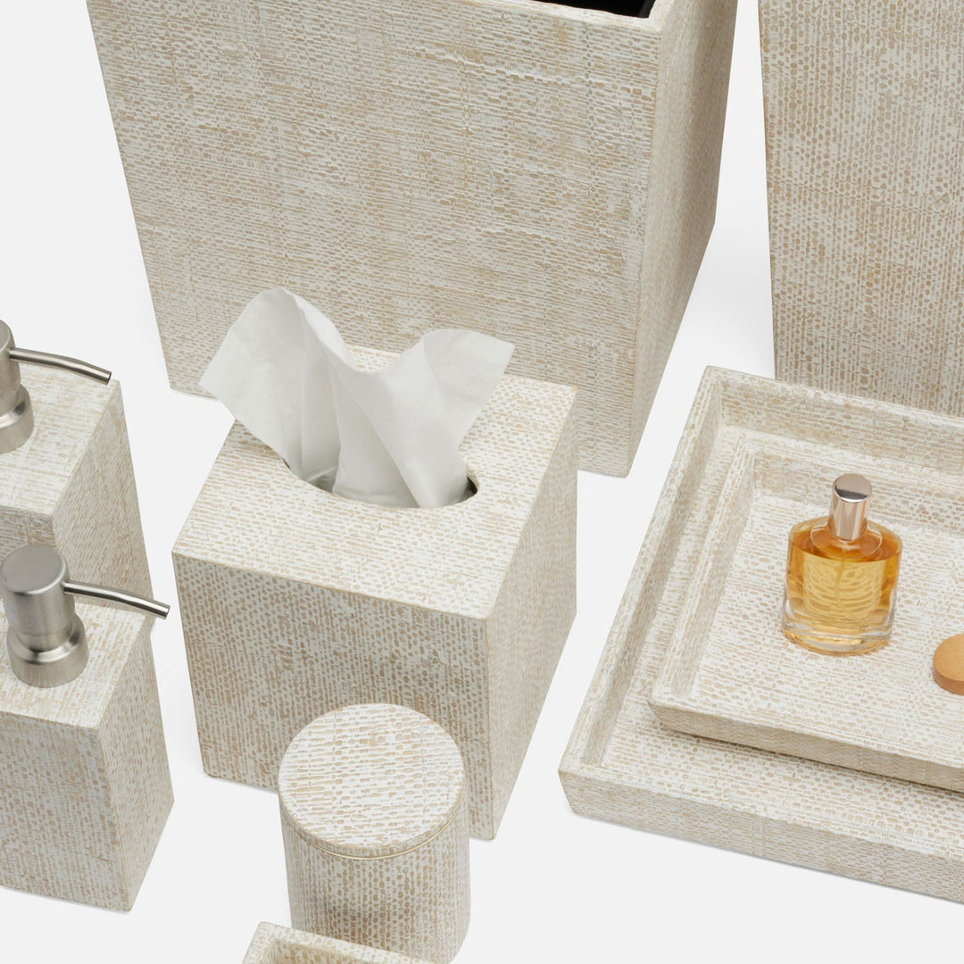 Ghent, Whitewashed, Wastebasket, Rectangular Tapered, Bagor Grass