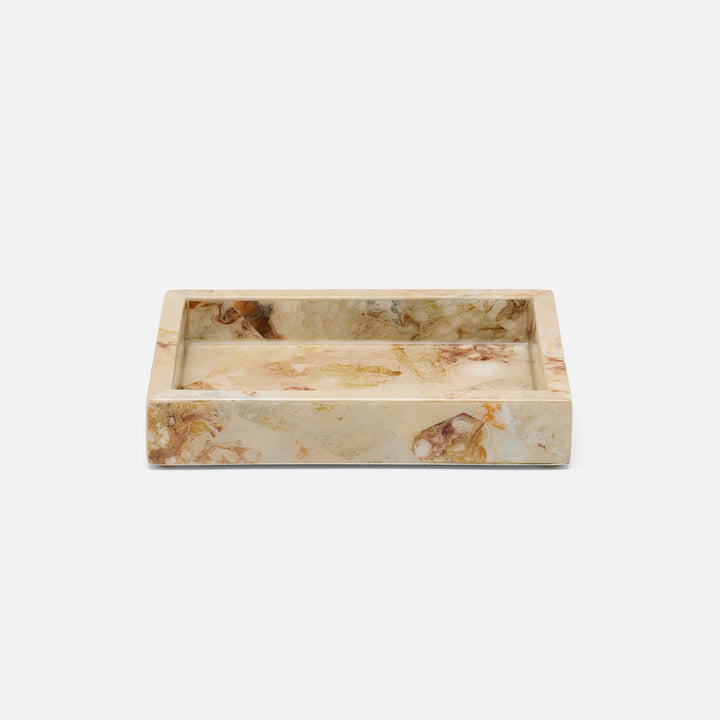 Gorman, Brown, Soap Dish, Rectangular Straight, Faux Marble Horn