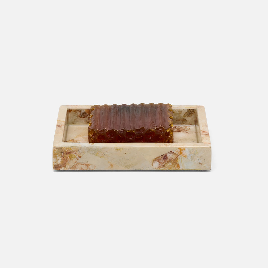 Gorman, Brown, Soap Dish, Rectangular Straight, Faux Marble Horn