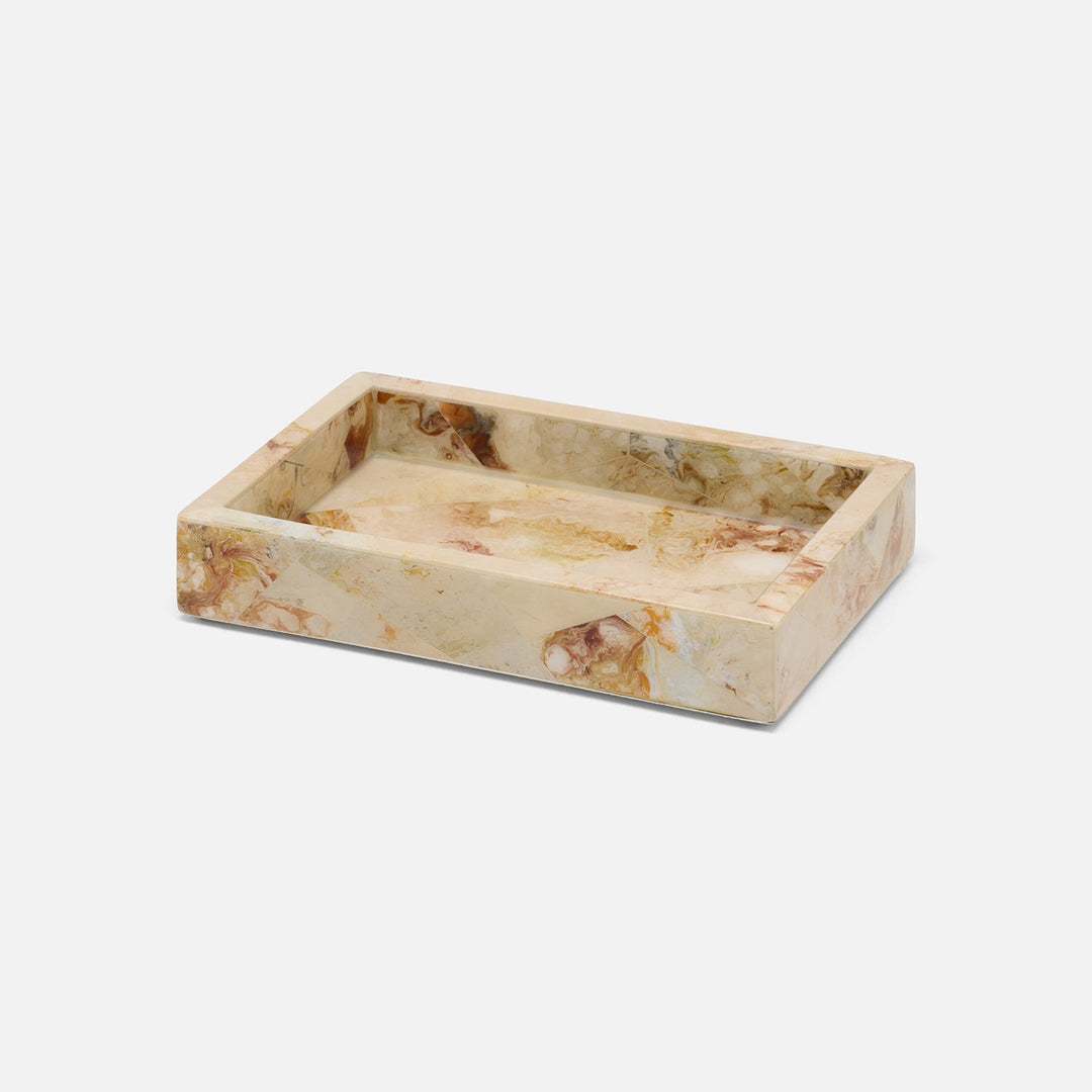 Gorman, Brown, Soap Dish, Rectangular Straight, Faux Marble Horn