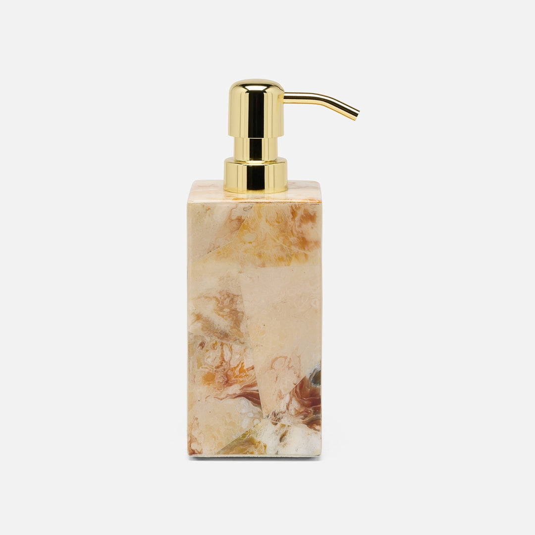 Gorman, Brown, Soap Pump, Square Straight, Faux Marble Horn