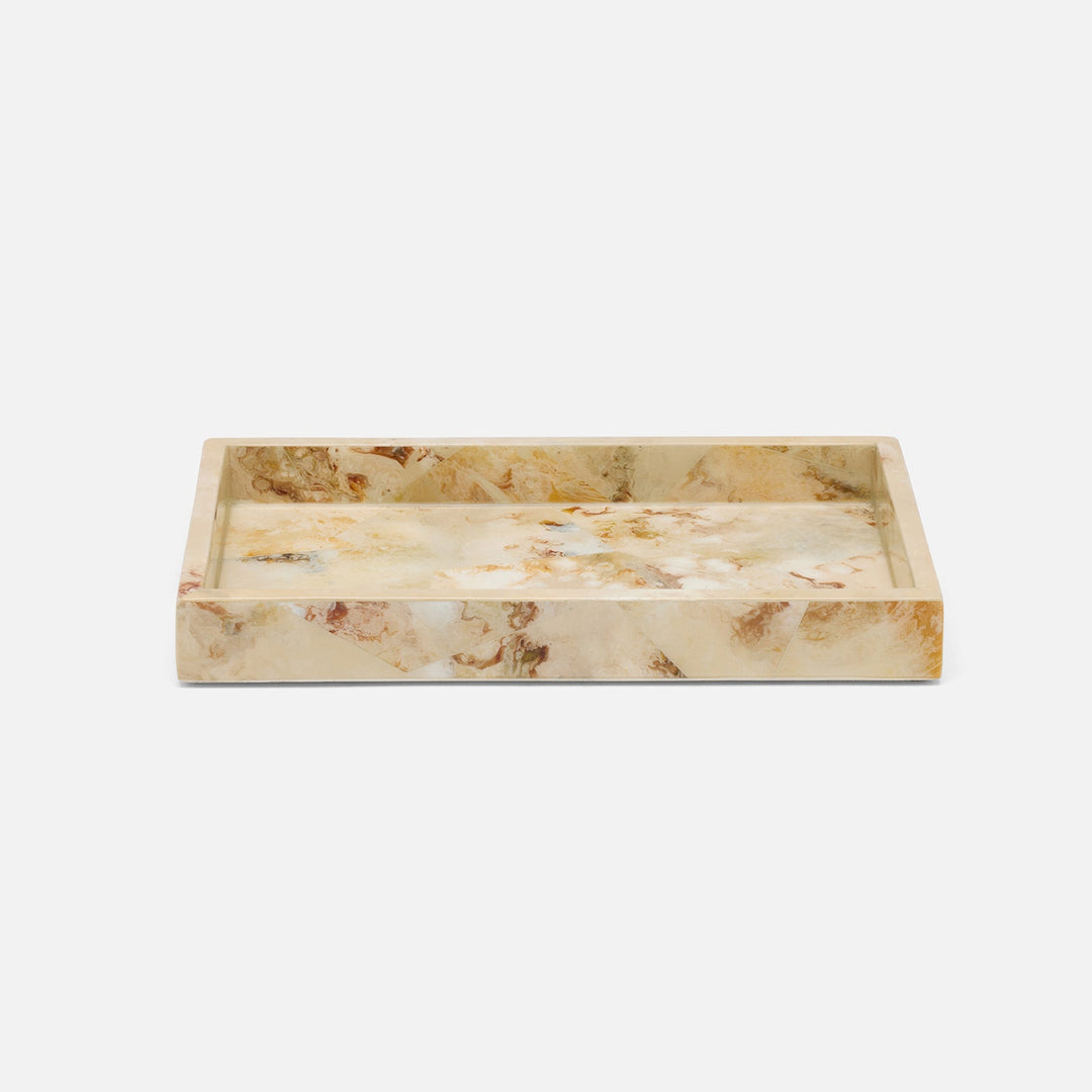 Gorman, Brown, Tray, Rectangular Straight, Small, Faux Marble Horn