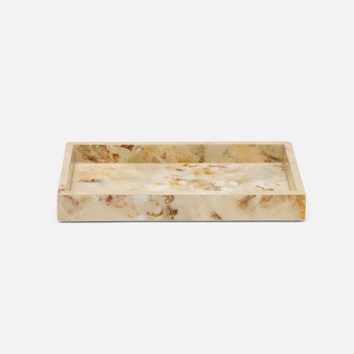 Gorman, Brown, Tray, Rectangular Straight, Small, Faux Marble Horn