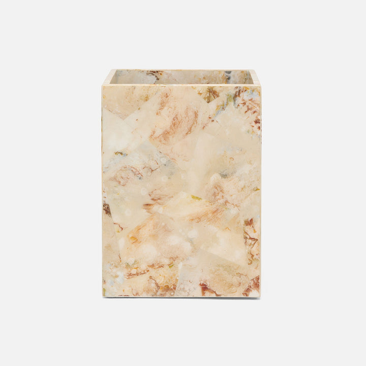 Gorman, Brown, Wastebasket, Square Straight, Faux Marble Horn