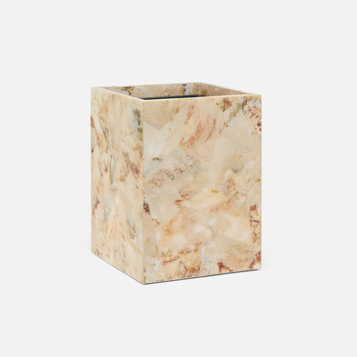 Gorman, Brown, Wastebasket, Square Straight, Faux Marble Horn