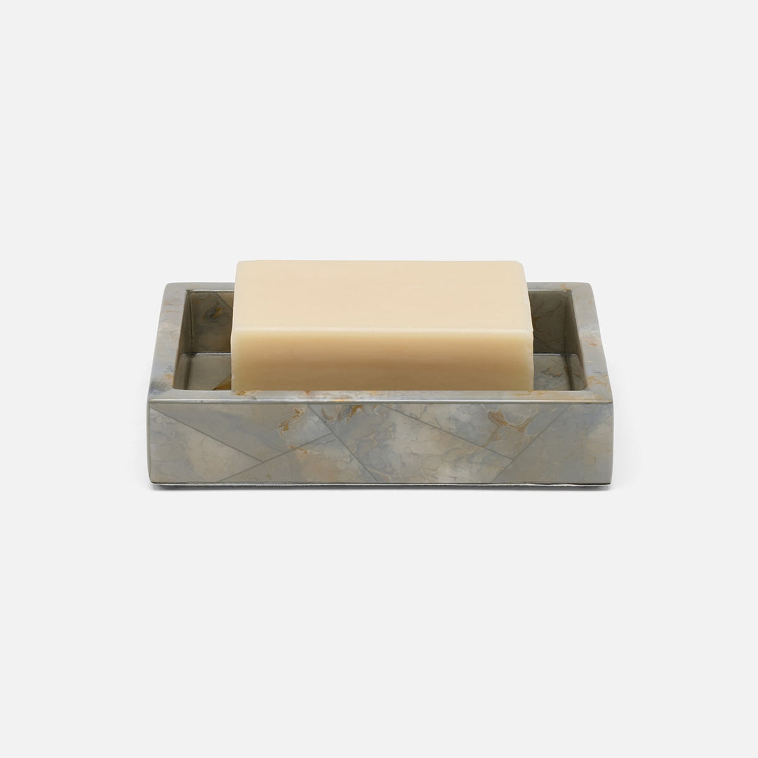 Gorman, Gray, Soap Dish, Rectangular Straight, Faux Marble Horn
