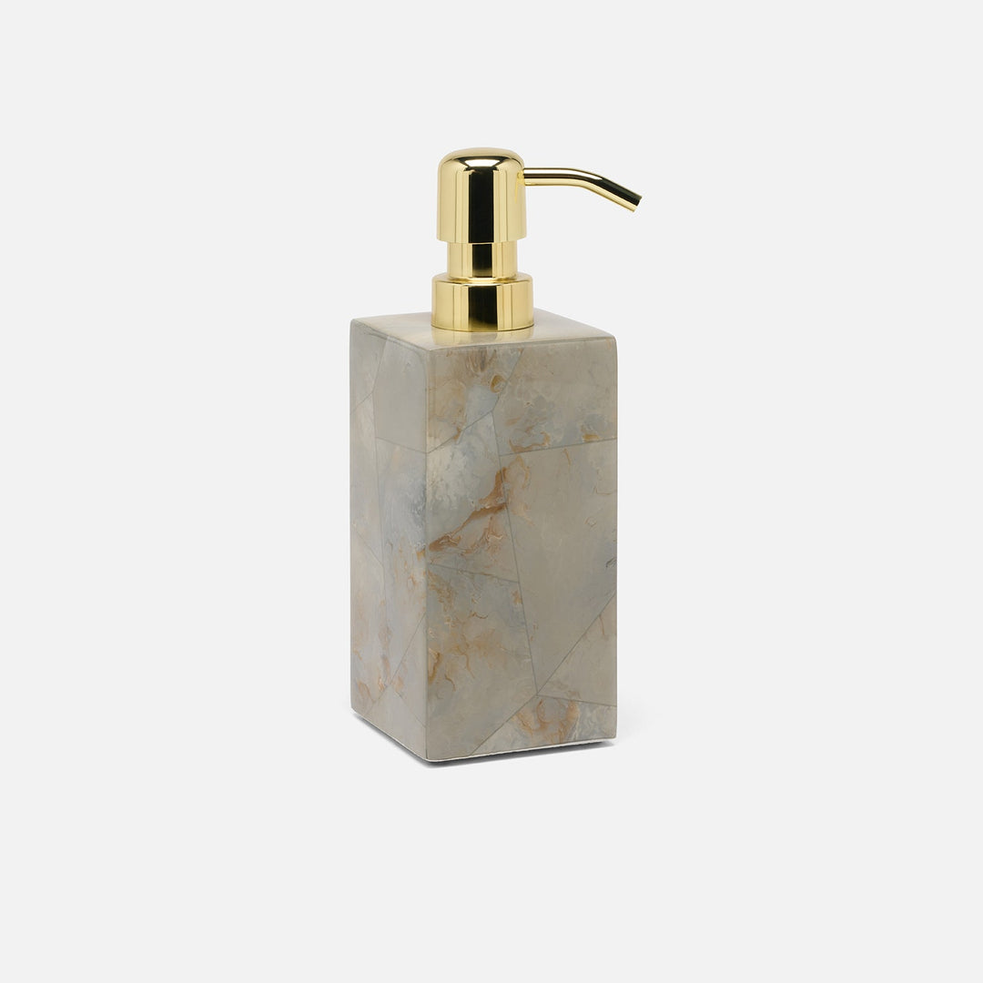 Gorman, Gray, Soap Pump, Square Straight, Faux Marble Horn