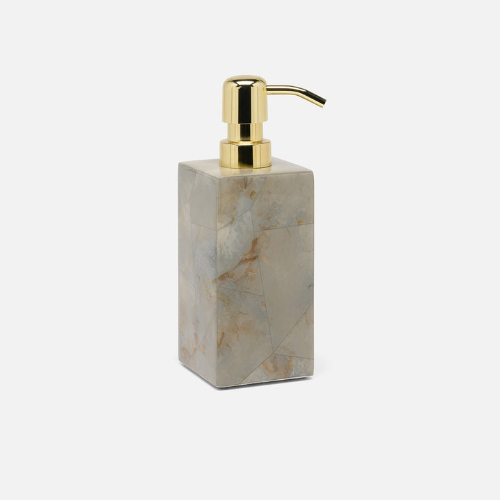 Gorman, Gray, Soap Pump, Square Straight, Faux Marble Horn