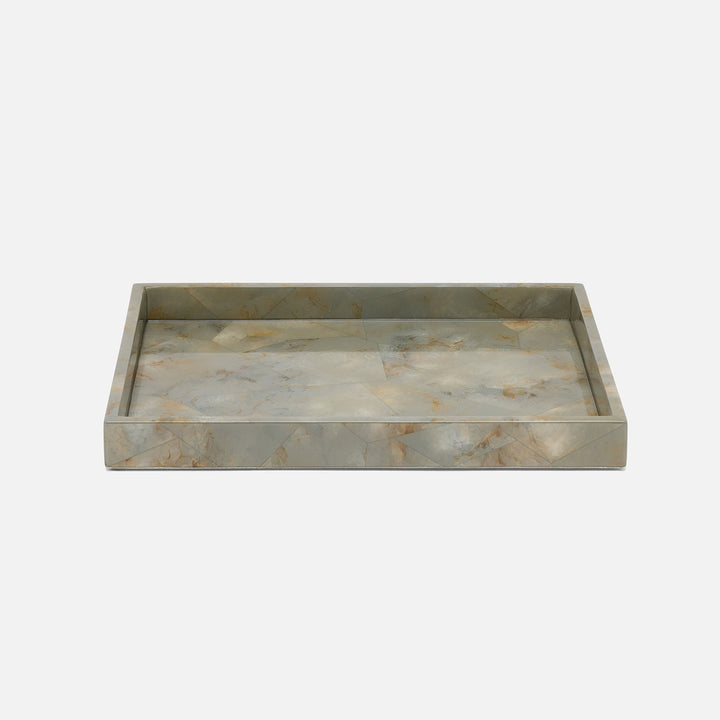 Gorman, Gray, Tray, Rectangular Straight, Large, Faux Marble Horn