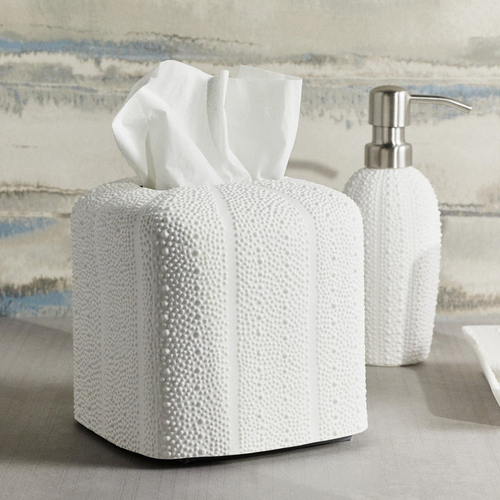 Hilo, White, Soap Pump, Round, Porcelain Sea Urchin