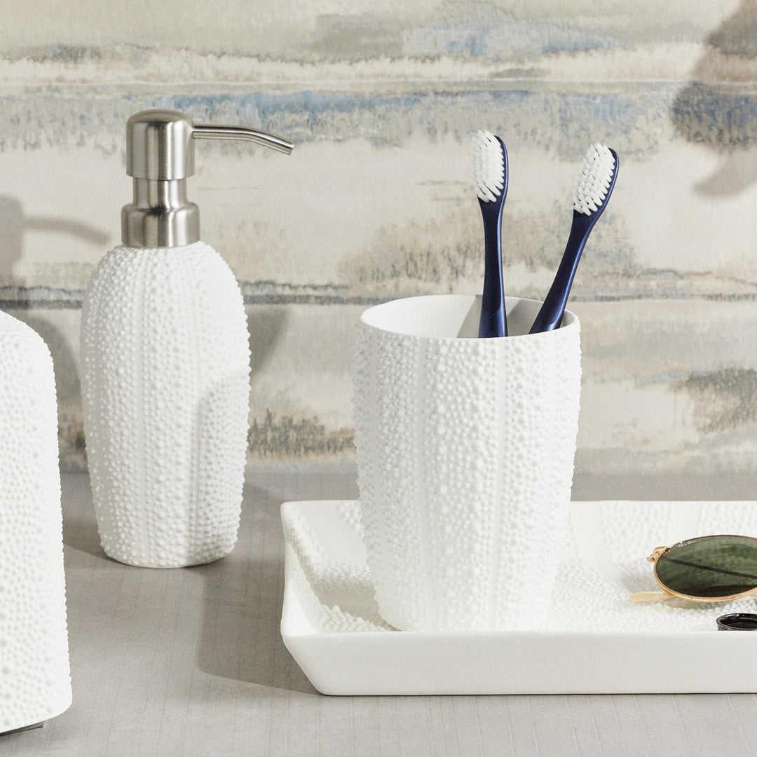 Hilo, White, Tray, Rectangular Tapered, Porcelain Sea Urchin