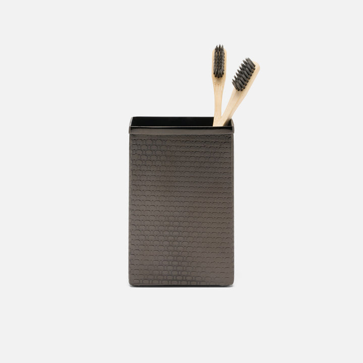 Ingram, Black Nickel, Brush Holder, Square Straight, Textured Stainless Steel