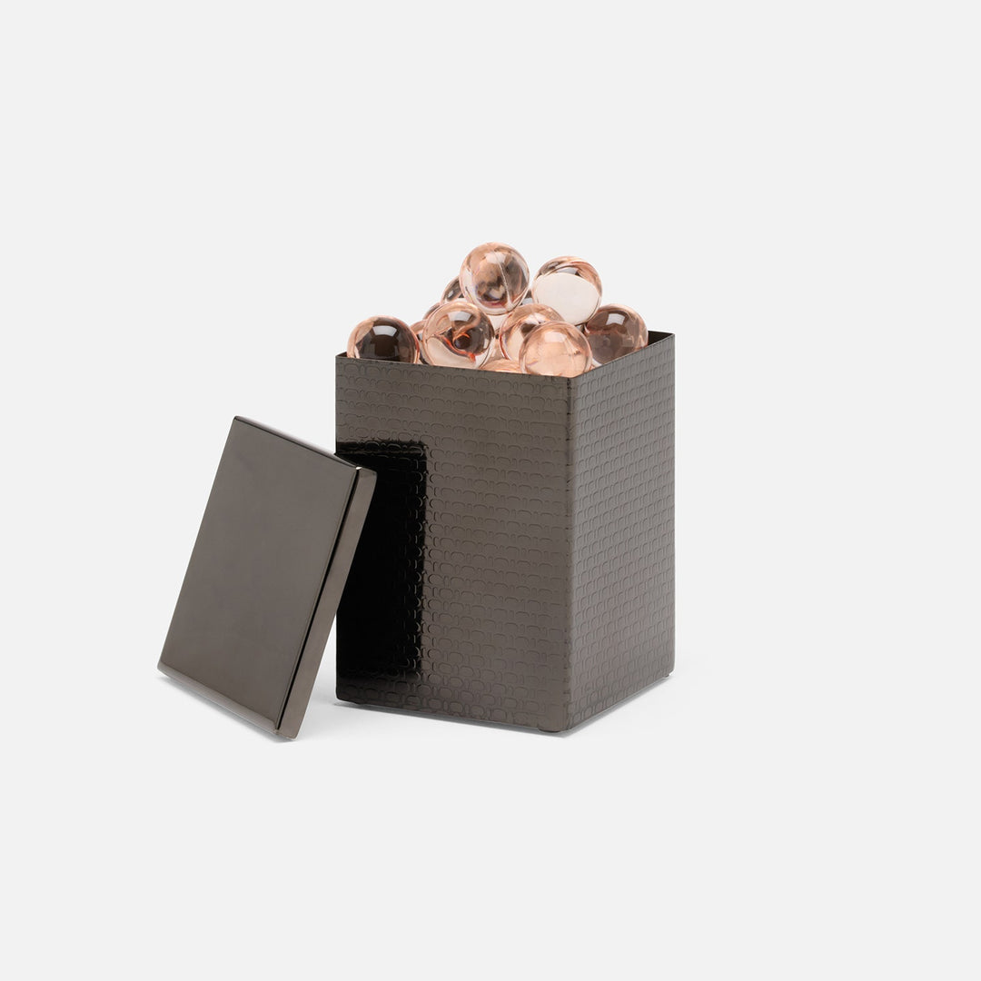 Ingram, Black Nickel, Canister, Square Straight, Small, Textured Stainless Steel
