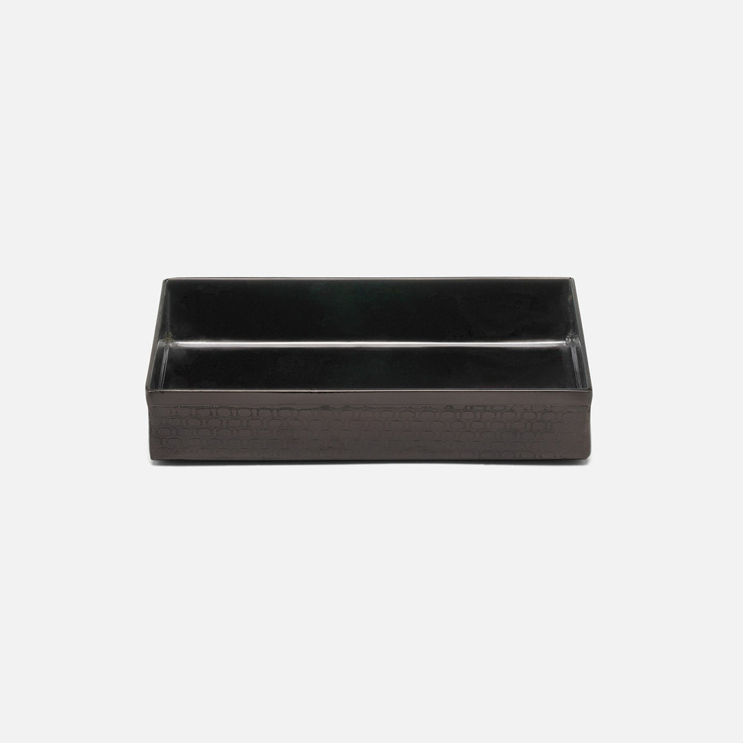 Ingram, Black Nickel, Soap Dish, Rectangular Straight, Textured Stainless Steel