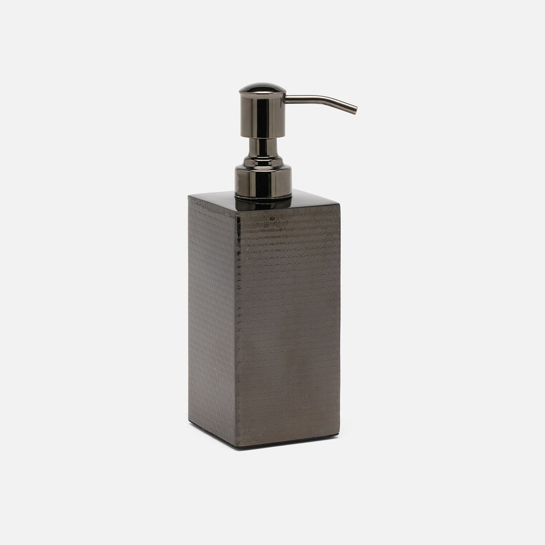 Ingram, Black Nickel, Soap Pump, Square Straight, Textured Stainless Steel