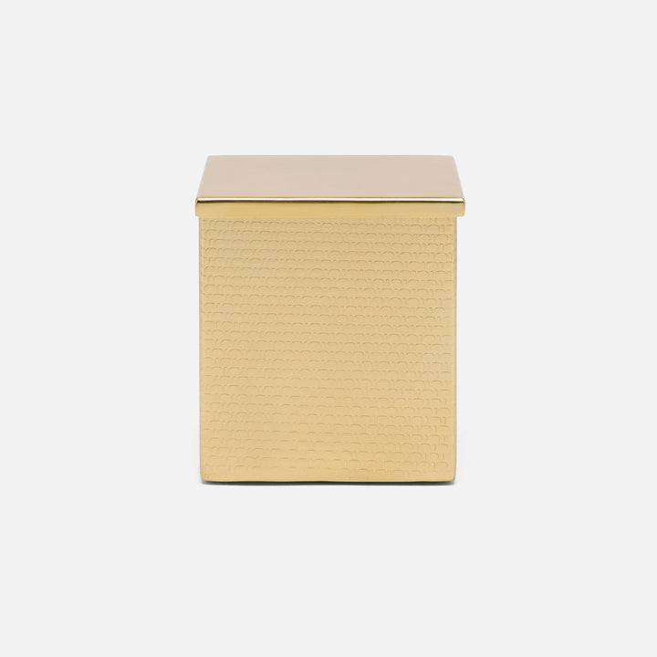 Ingram, Shiny Gold, Canister, Square Straight, Large, Textured Stainless Steel