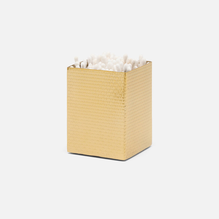 Ingram, Shiny Gold, Canister, Square Straight, Small, Textured Stainless Steel