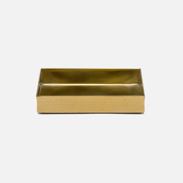 Ingram, Shiny Gold, Soap Dish, Rectangular Straight, Textured Stainless Steel