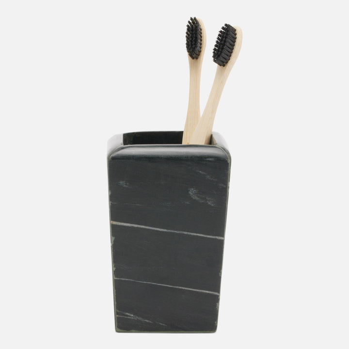 Kavala, Black , Brush Holder, Rounded Edges, Marble